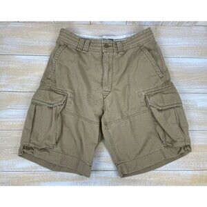 Polo Ralph Lauren Heavy Cargo Shorts Mens Size 33 Utility Military Y2K Tan